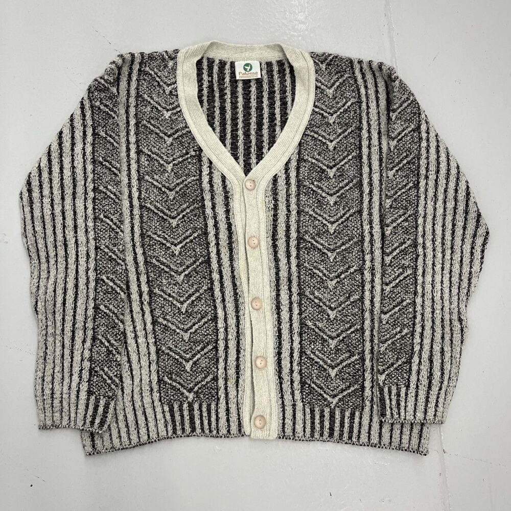 Vintage 80s Paloma Black/Grey Boxy Cardigan
